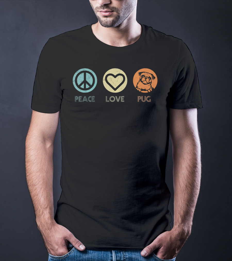 Peace Love Pug T-Shirt