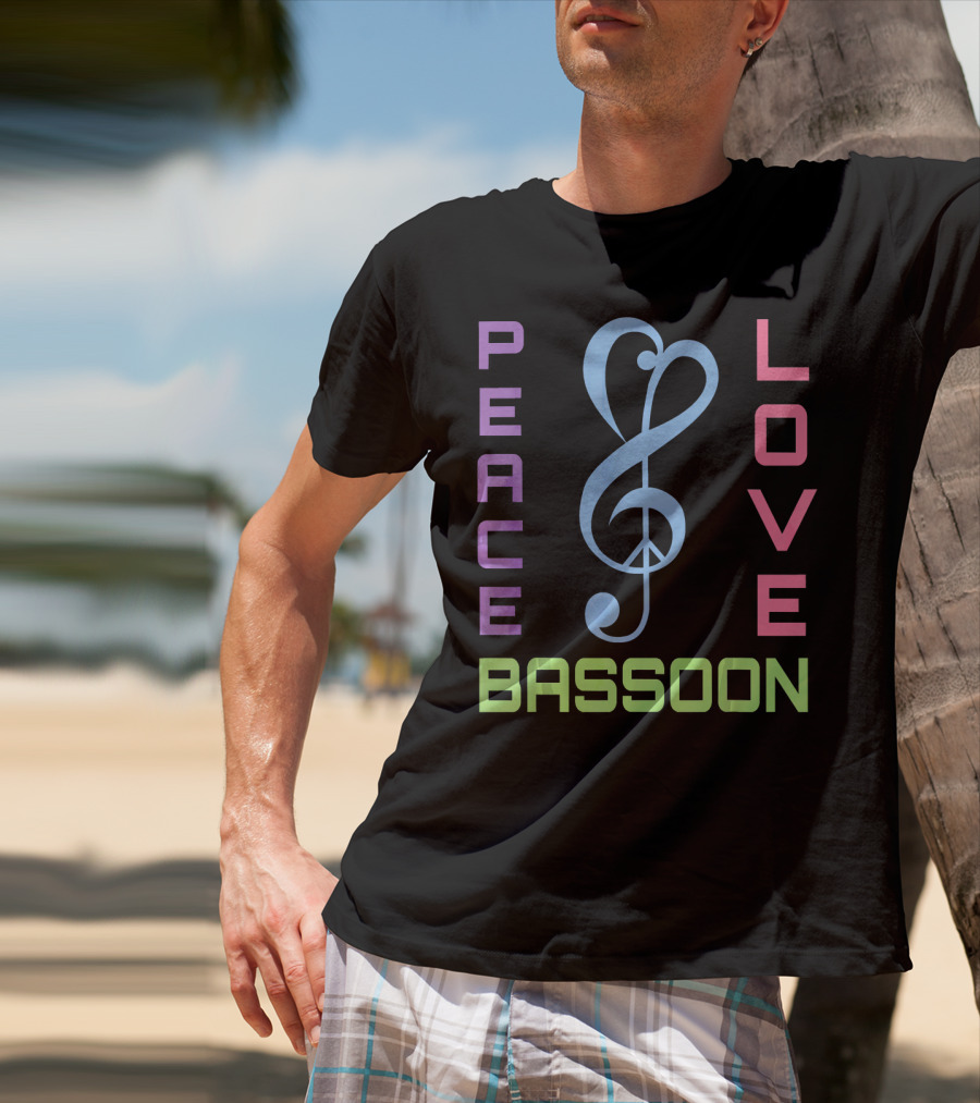 Peace Love Bassoon Music T-Shirt