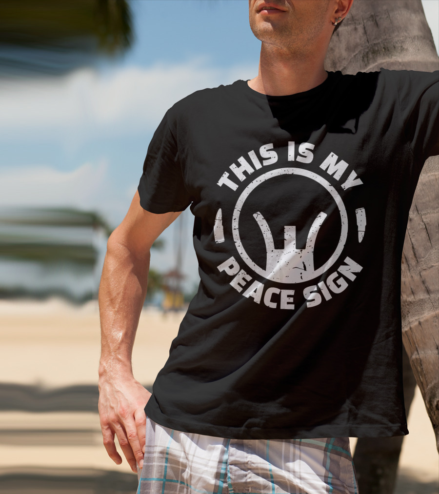 This Is My Peace Sign Gun Crosshair T-Shirt