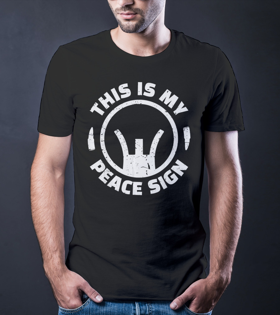 This Is My Peace Sign Gun Crosshair T-Shirt