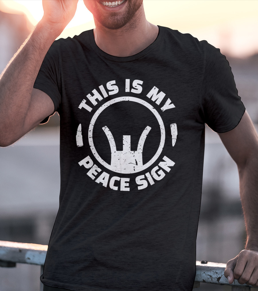 This Is My Peace Sign Gun Crosshair T-Shirt