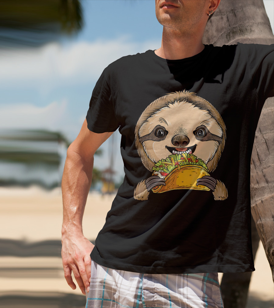 Sloth Taco Animal Tacos Lover Me Cute Sloth Eating Tacos T-Shirt