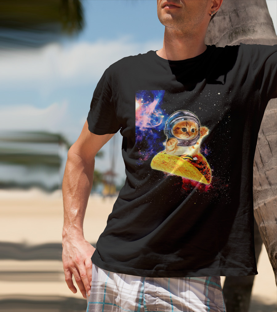 Crazy Space Taco Cat Astronaut Galaxy Adventure T-Shirt