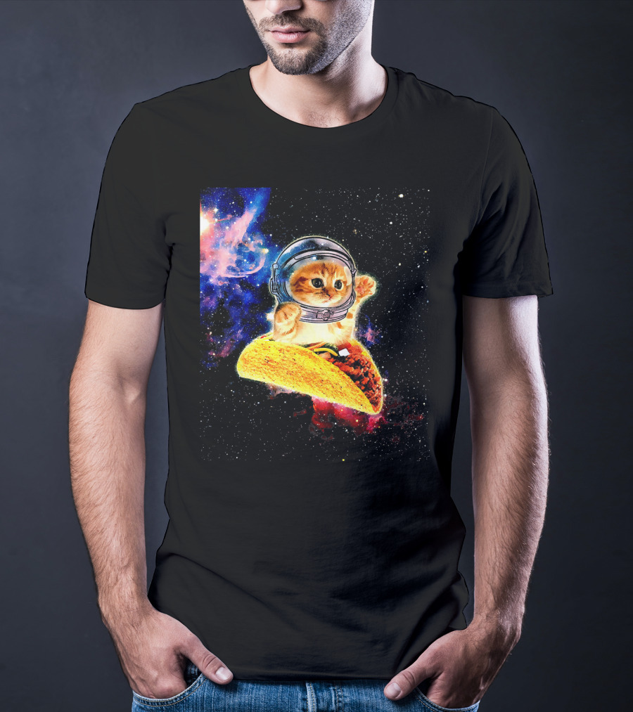Crazy Space Taco Cat Astronaut Galaxy Adventure T-Shirt