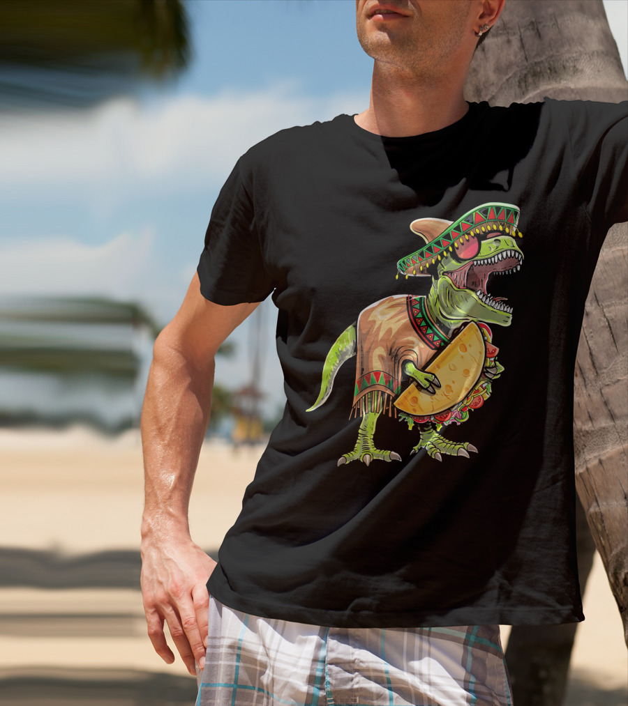 Cinco De Mayo Dinosaur Taco Party Sombrero Fiesta Rex T-Shirt
