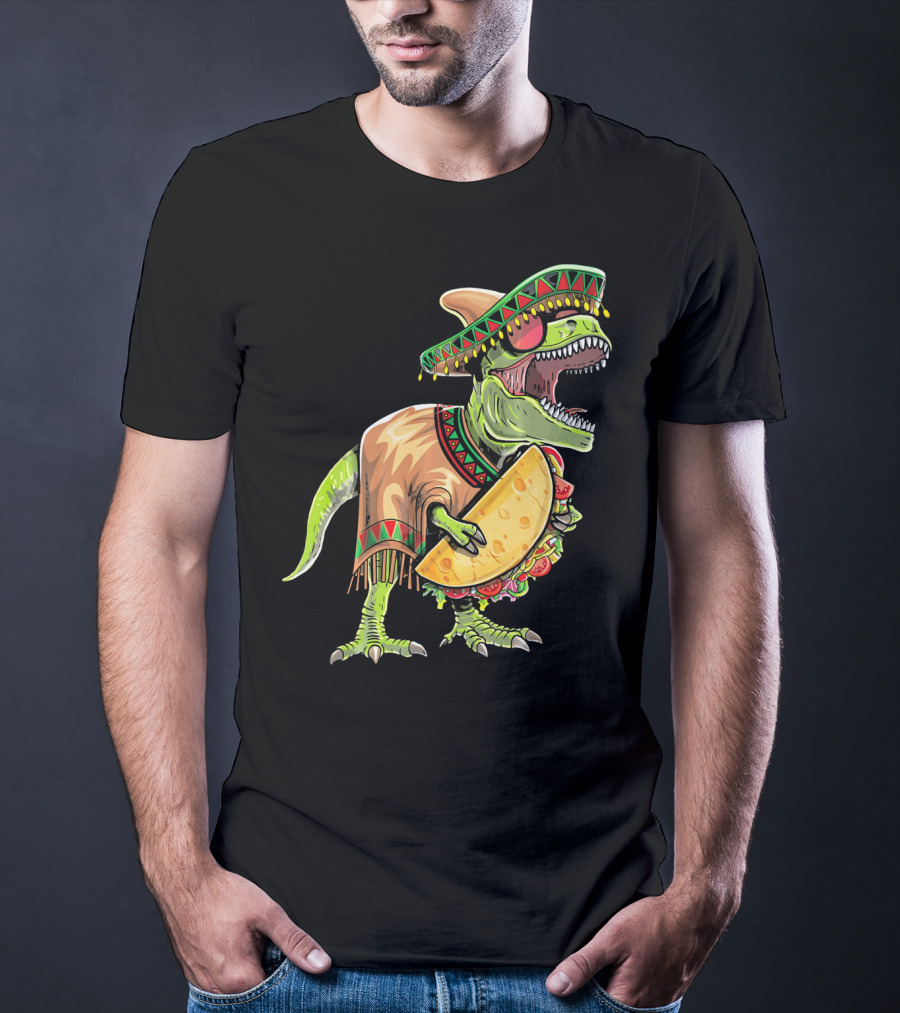 Cinco De Mayo Dinosaur Taco Party Sombrero Fiesta Rex T-Shirt