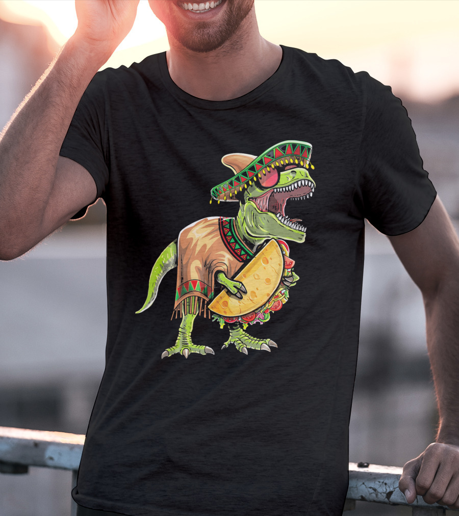 Cinco De Mayo Dinosaur Taco Party Sombrero Fiesta Rex T-Shirt