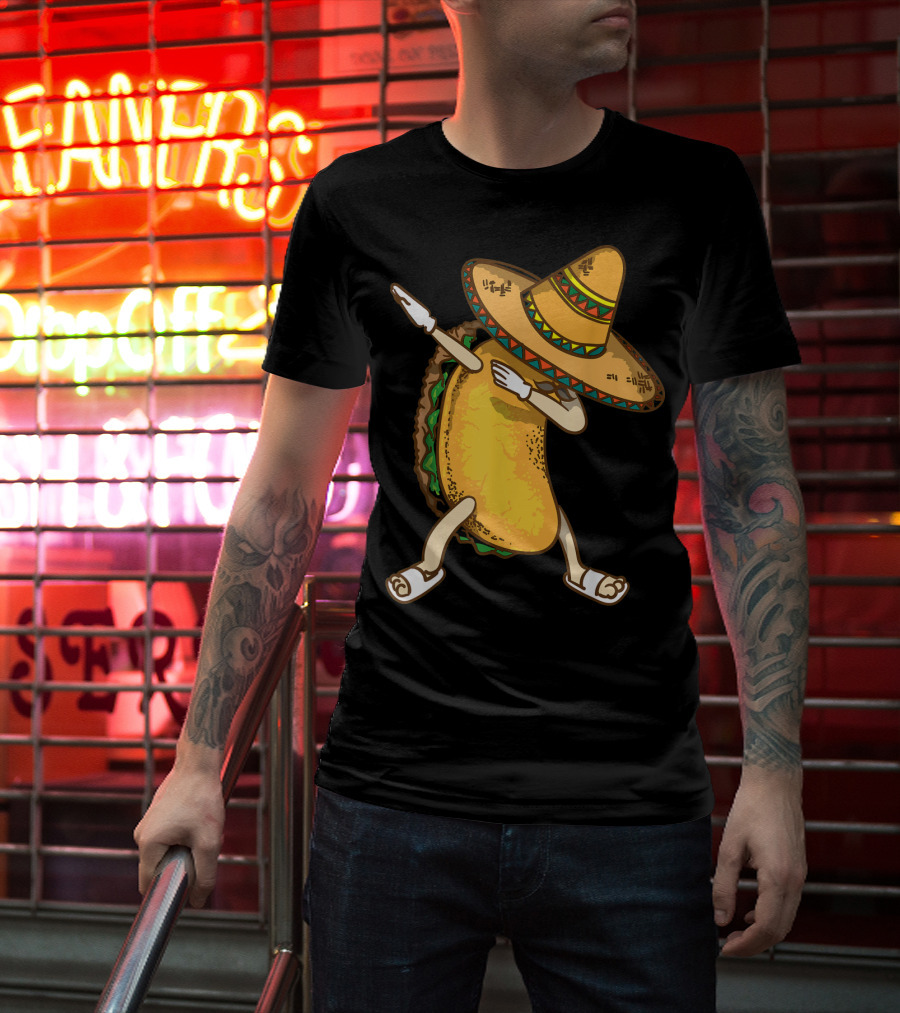 Dabbing Taco Sombrero Cinco De Mayo Fiesta T-Shirt