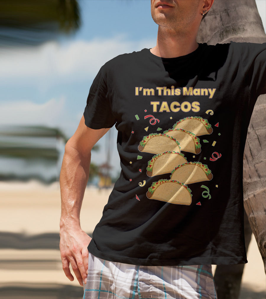 I'm This Many Tacos Six 6 Year Old Kids Funny T-Shirt