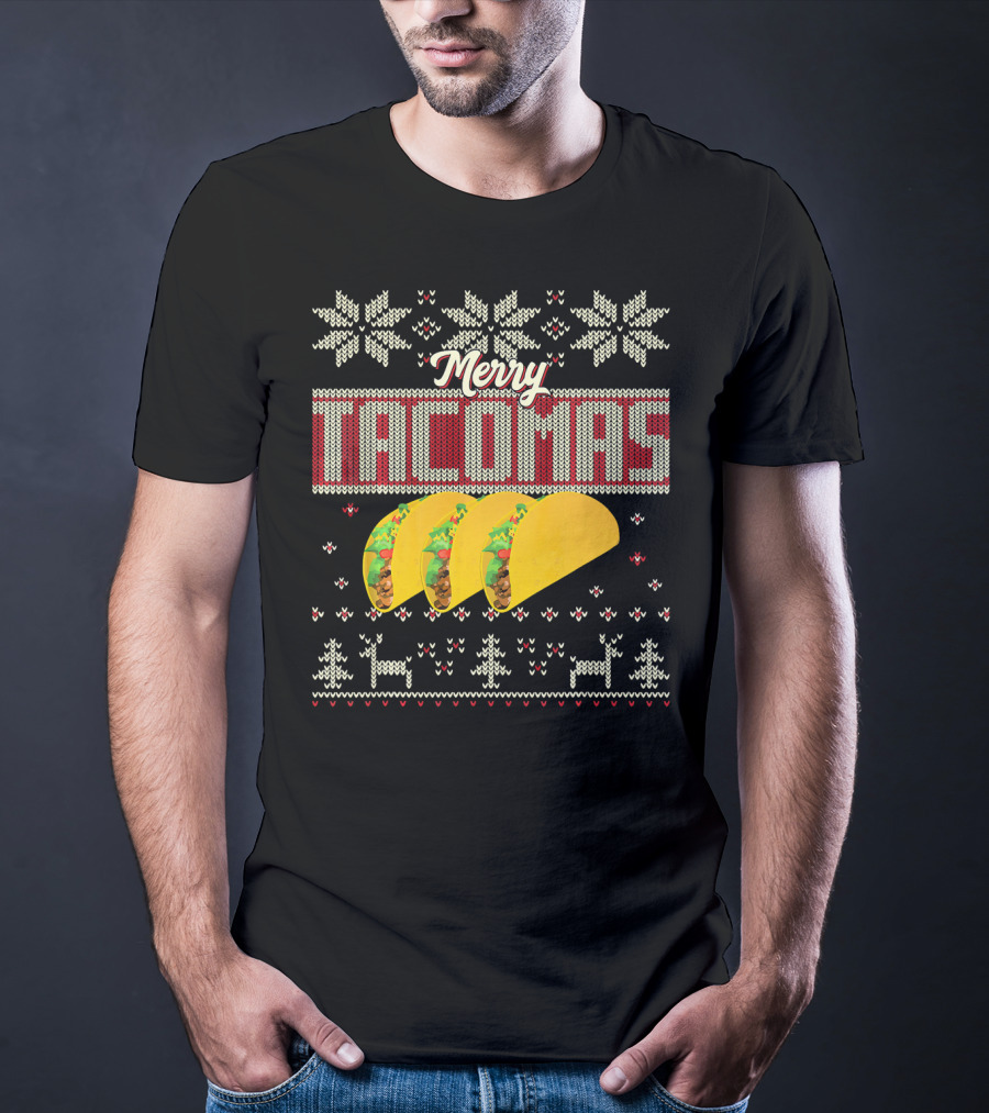 Merry Tacomas Ugly Christmas Sweater Taco Knit T-Shirt