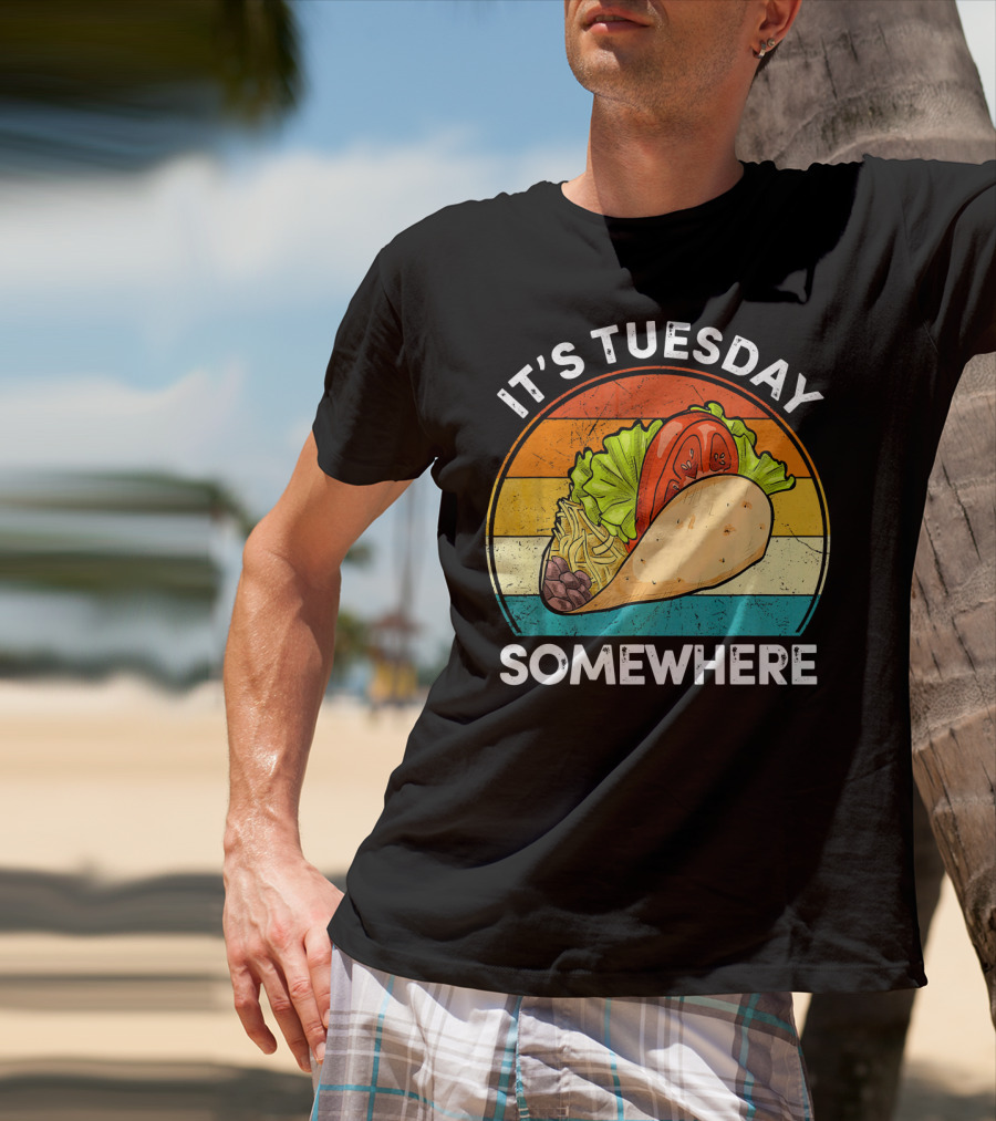 It's Tuesday Somewhere Vintage Taco Retro Stripes T-Shirt