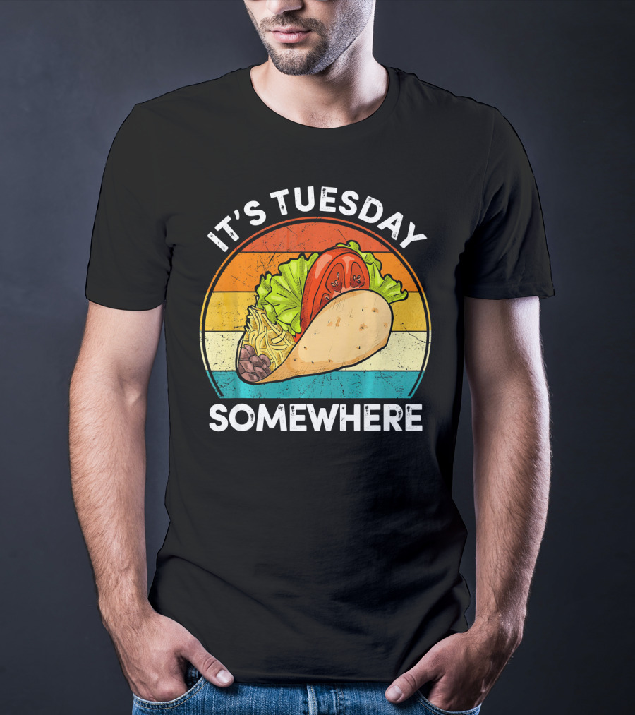 It's Tuesday Somewhere Vintage Taco Retro Stripes T-Shirt