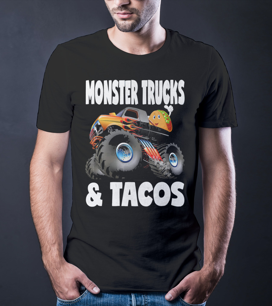 Monster Trucks And Tacos Funny Cute Taco Truck Adventure T-Shirt