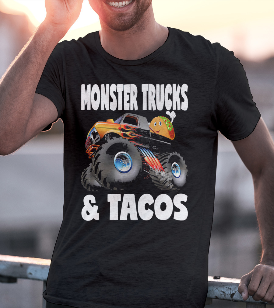 Monster Trucks And Tacos Funny Cute Taco Truck Adventure T-Shirt