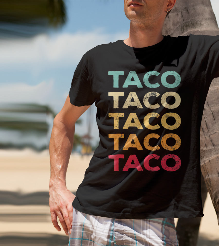 FUNNY TACO TACO TACO TACO TACO Retro Taco BIRTH T-Shirt