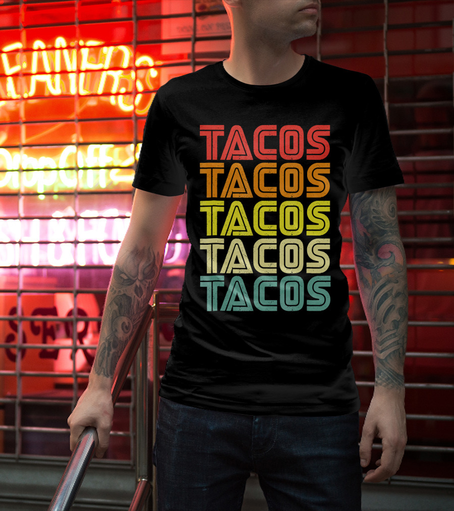 Vintage Retro Mexican Tacos Tuesday T-Shirt