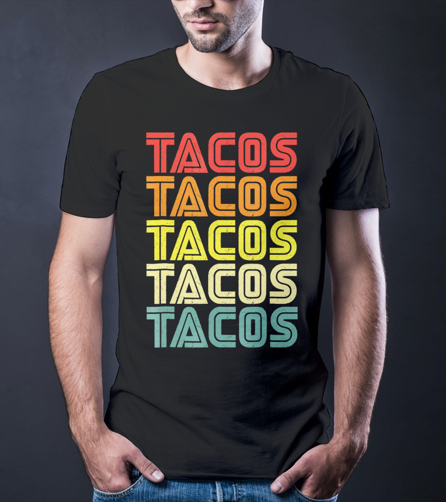 Vintage Retro Mexican Tacos Tuesday T-Shirt