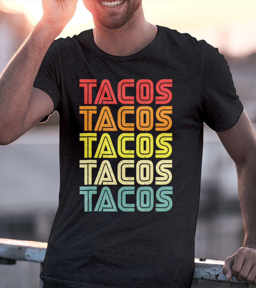 Vintage Retro Mexican Tacos Tuesday T-Shirt