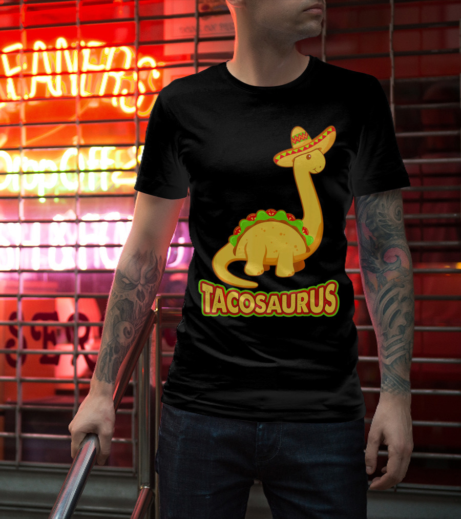 Tacosaurus Sombrero Dinosaur Taco T-Shirt