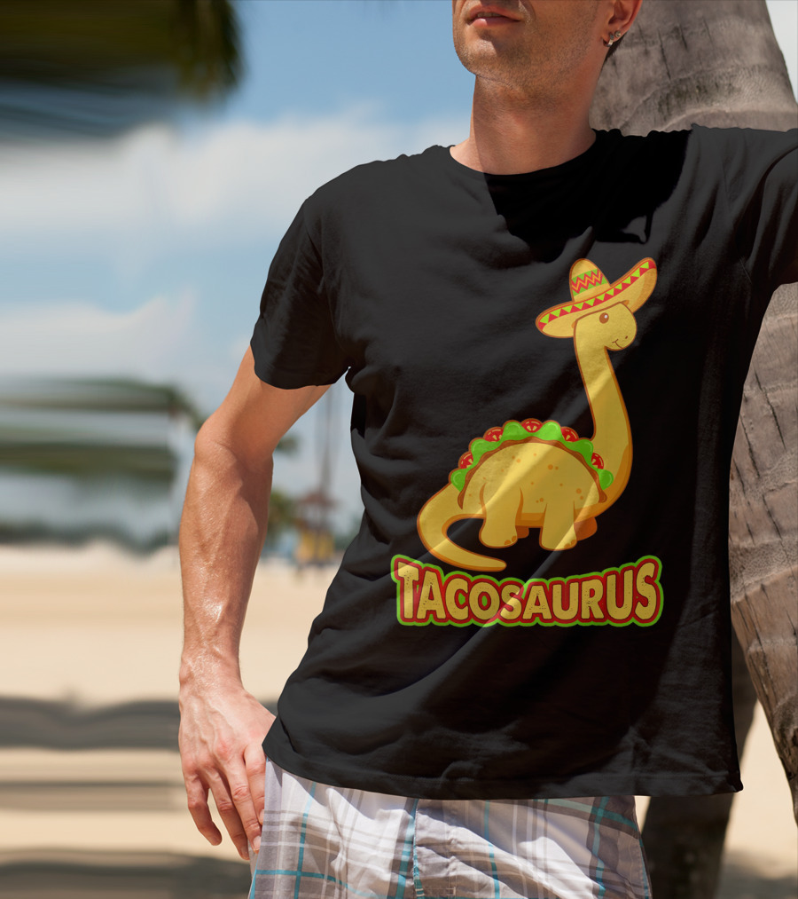 Tacosaurus Sombrero Dinosaur Taco T-Shirt