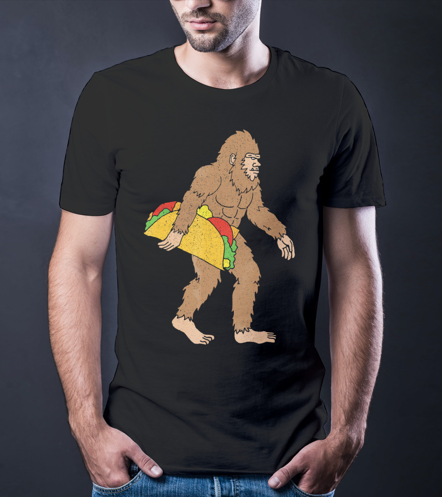 Funny Yetti Big Foot Taco Holding T-Shirt