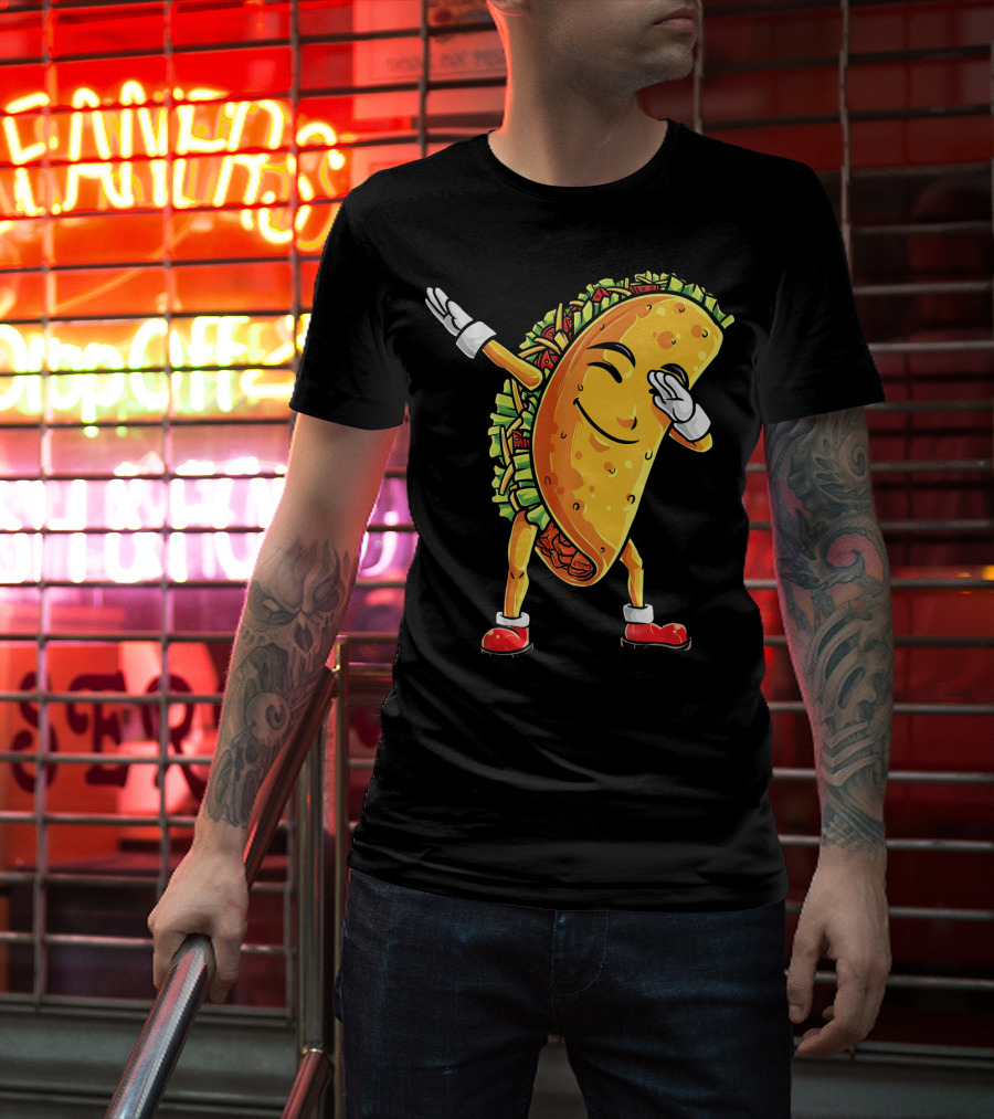 Funny Dabbing Taco Cinco De Mayo Mexican T-Shirt