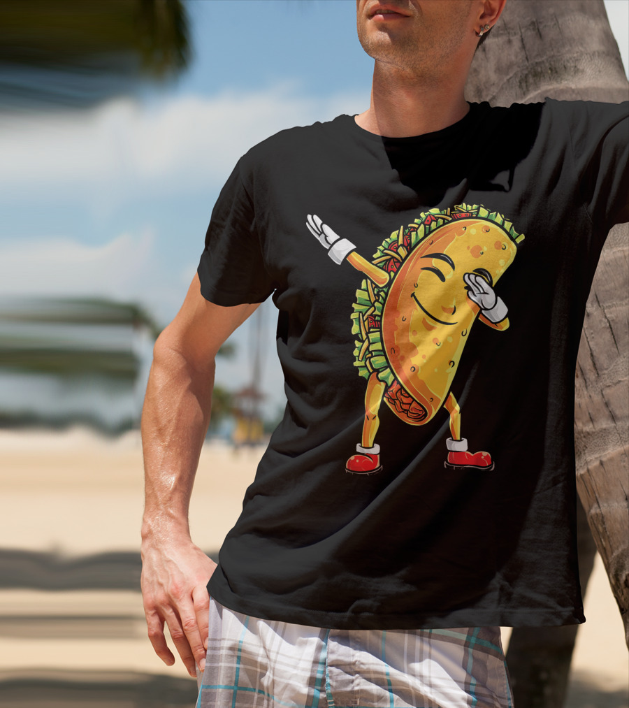 Funny Dabbing Taco Cinco De Mayo Mexican T-Shirt