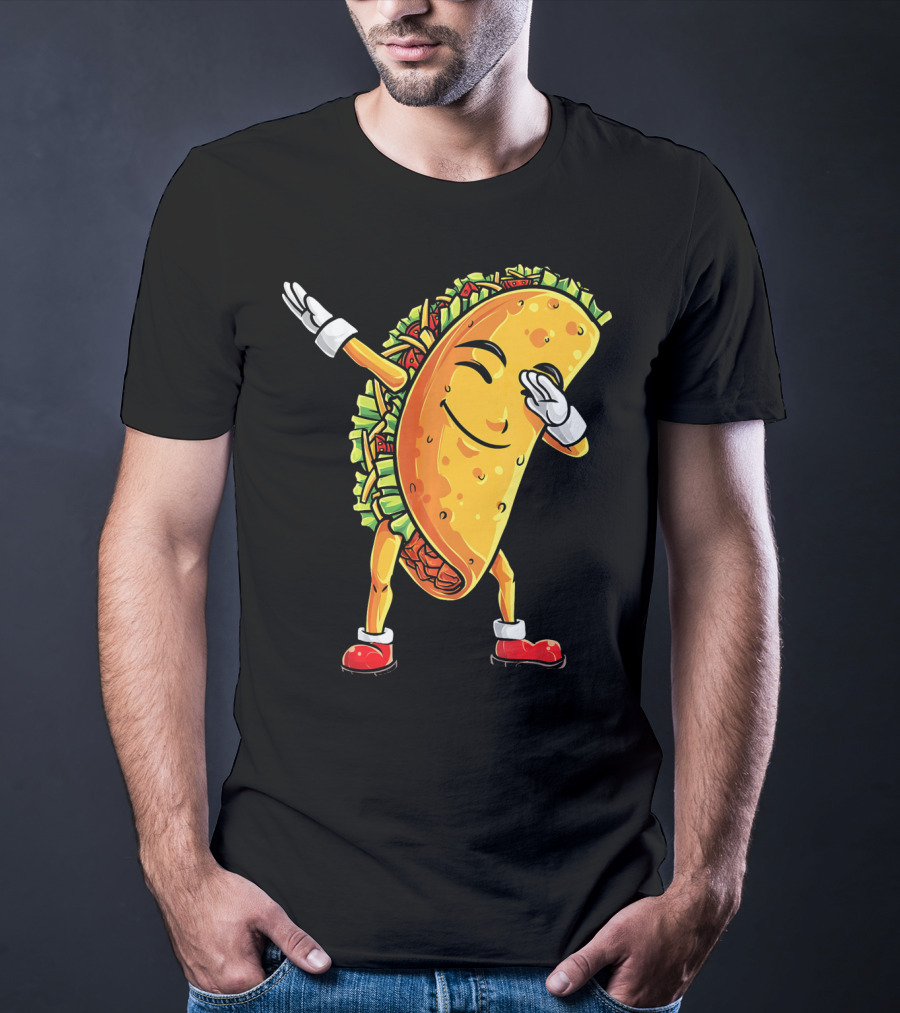 Funny Dabbing Taco Cinco De Mayo Mexican T-Shirt