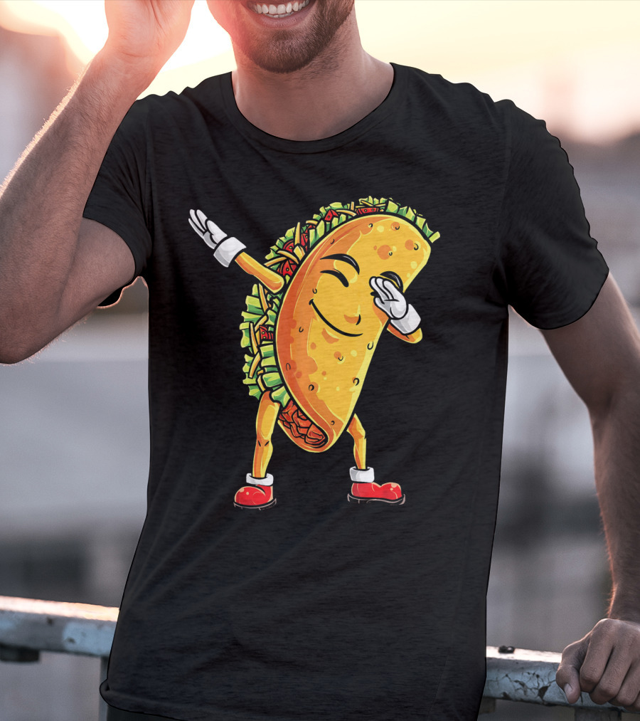 Funny Dabbing Taco Cinco De Mayo Mexican T-Shirt