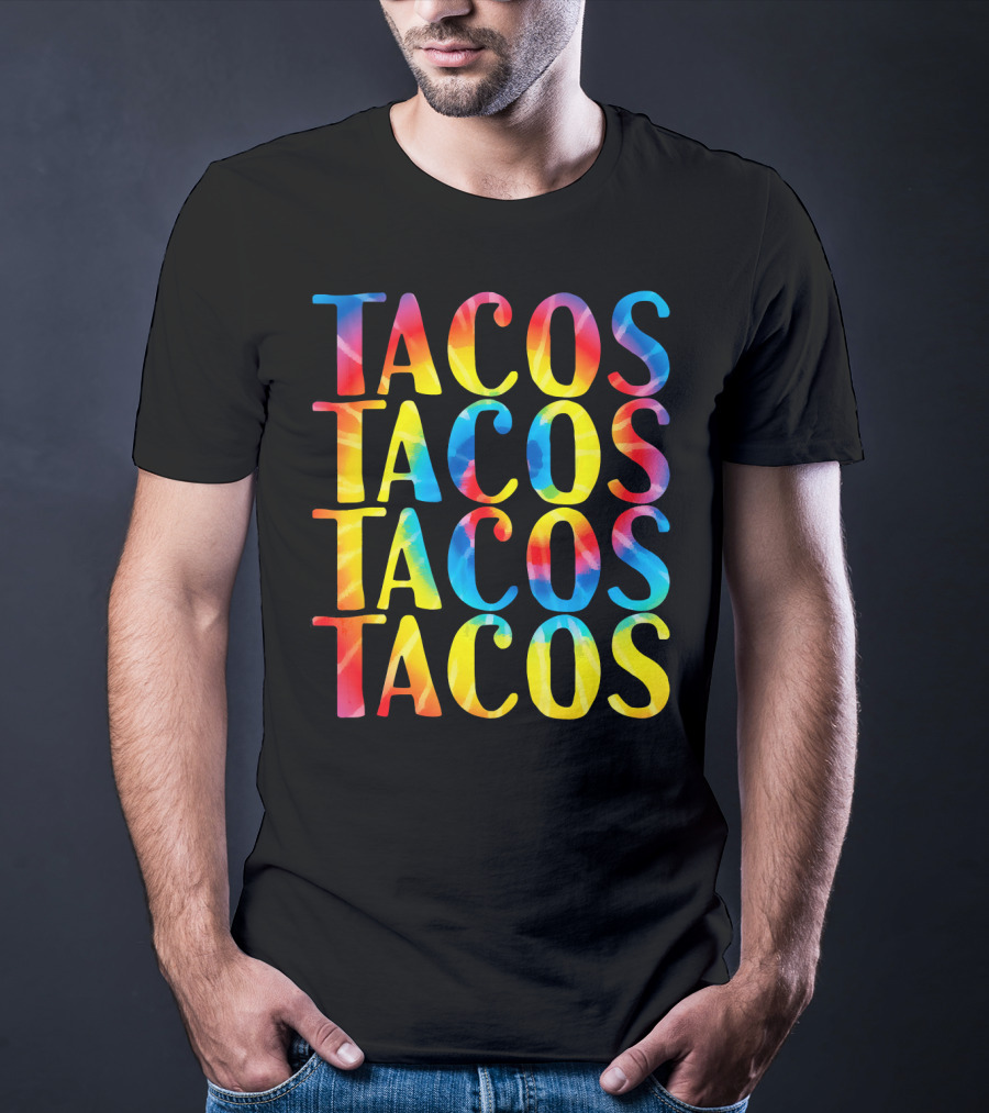 Tacos Tacos Tacos Tacos Retro Tie Dye Vintage T-Shirt