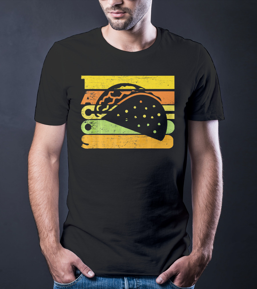 Vintage Retro Style Tacos Funny Ta Stripes Taco T-Shirt