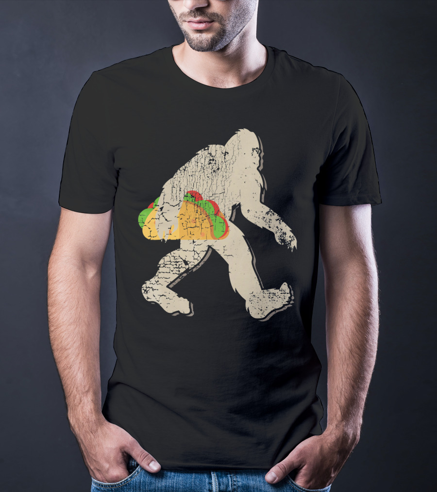 Sasquatch Bigfoot With Taco T-Shirt
