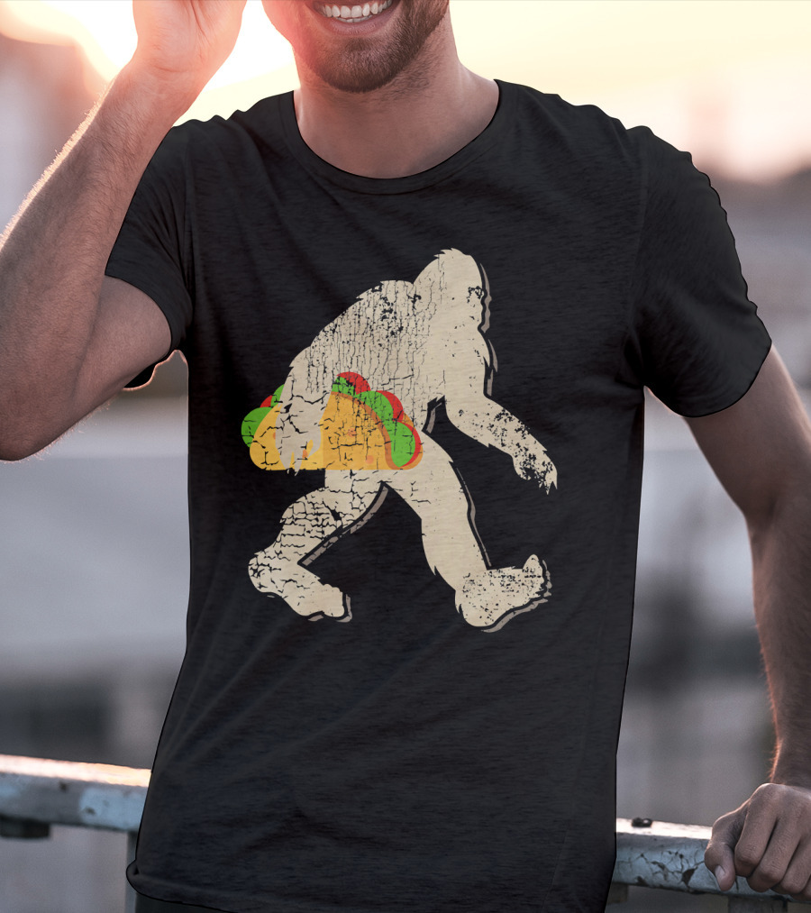 Sasquatch Bigfoot With Taco T-Shirt