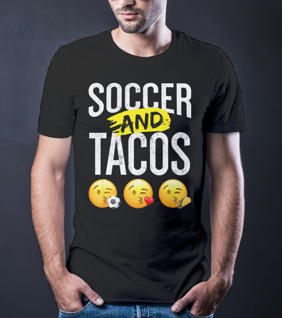 Soccer And Tacos Emoji Soccer Heart Tacos Emoji T-Shirt