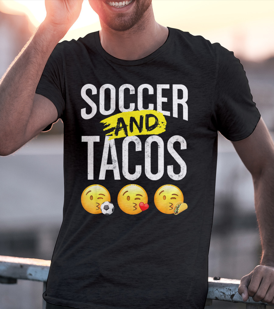 Soccer And Tacos Emoji Soccer Heart Tacos Emoji T-Shirt