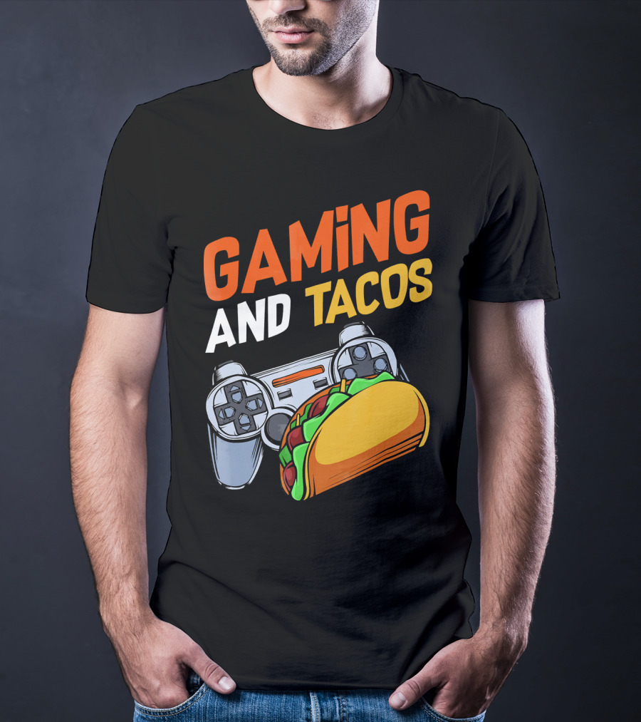Gaming And Tacos Food Gaming Controller Fun T-Shirt