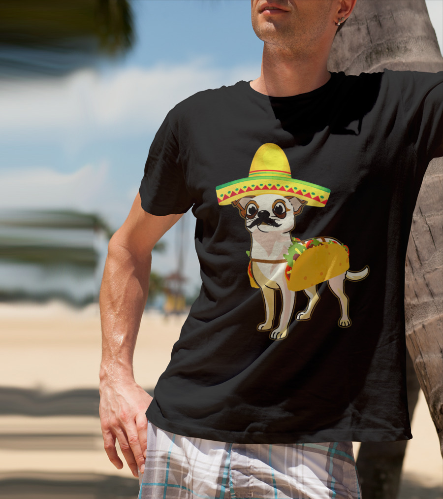 Funny Mexican Chihuahua Taco Cinco De Mayo T-Shirt