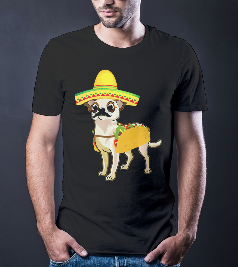 Funny Mexican Chihuahua Taco Cinco De Mayo T-Shirt