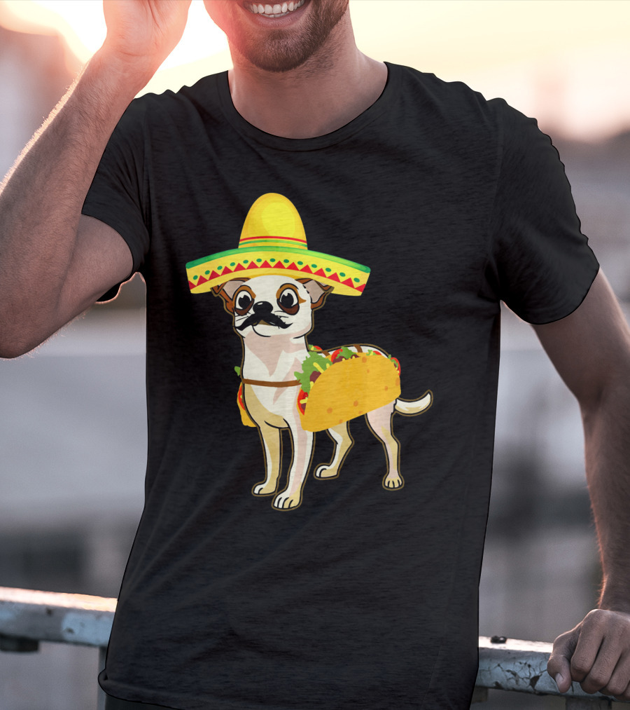 Funny Mexican Chihuahua Taco Cinco De Mayo T-Shirt