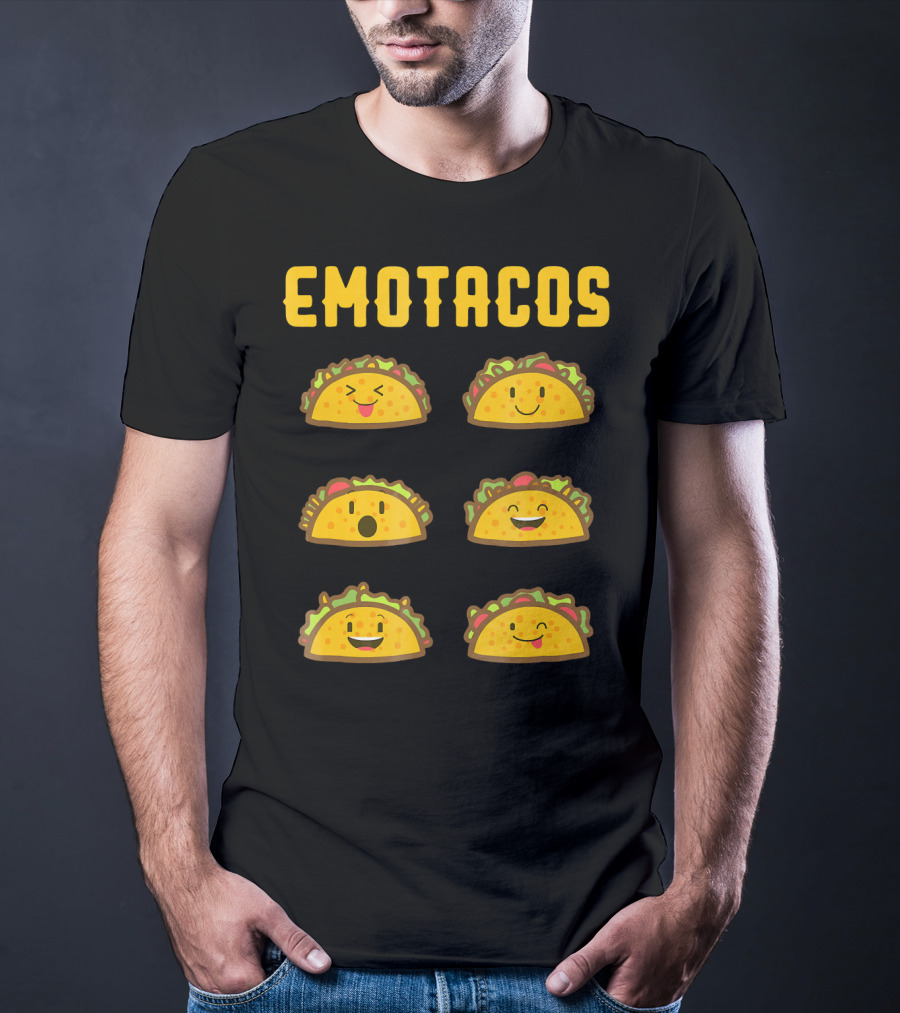 EMOTACOS Funny Mexican Tacos Emoticon Faces T-Shirt