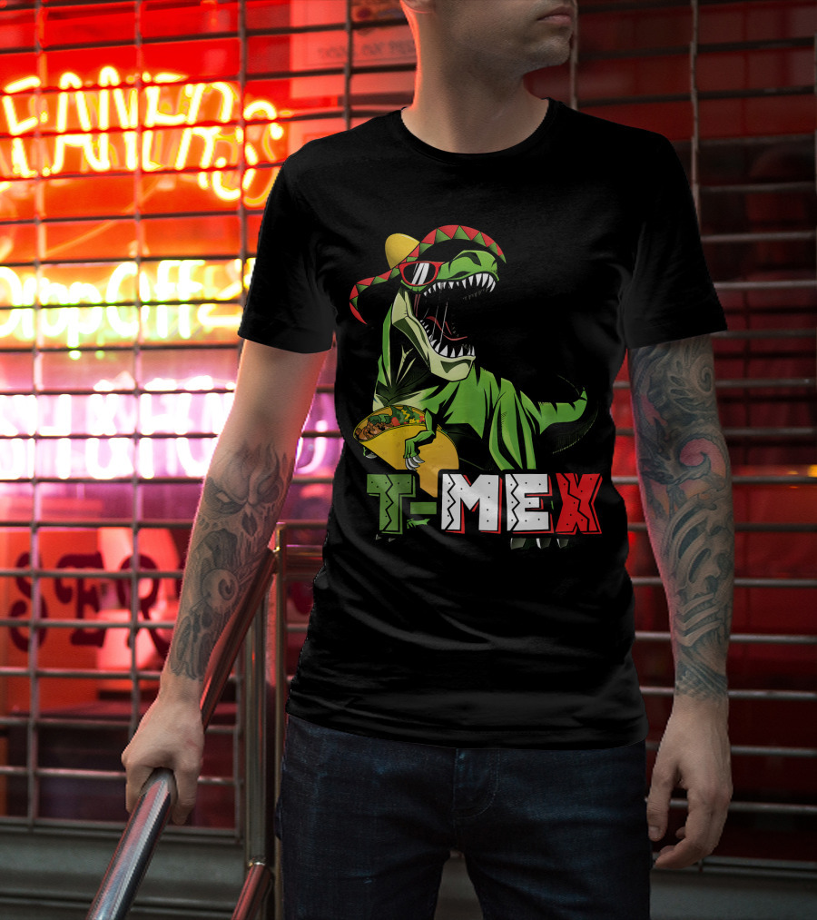 Taco Tuesday T-Mex Dinosaur With Sombrero T-Shirt