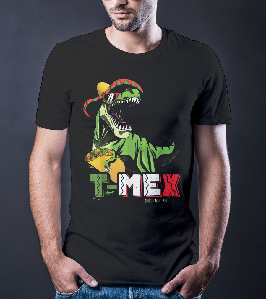 Taco Tuesday T-Mex Dinosaur With Sombrero T-Shirt