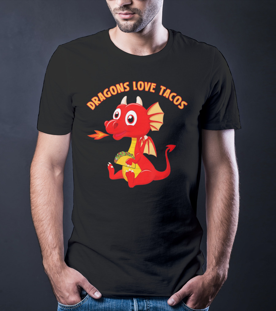 Dragons Love Tacos Funny Fish Dish T-Shirt