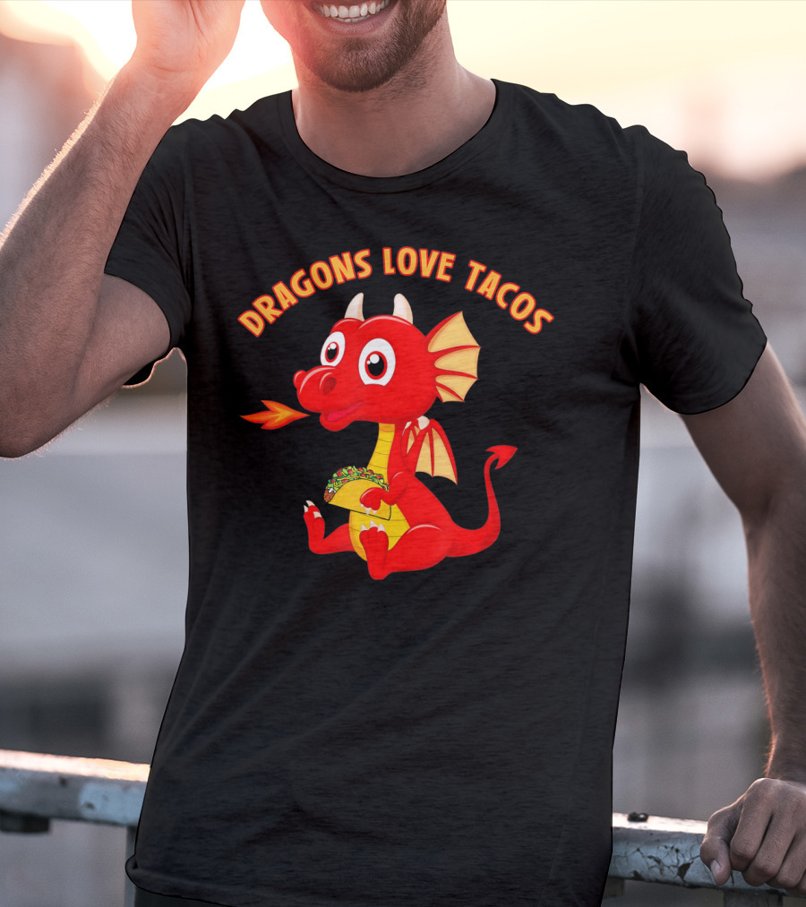 Dragons Love Tacos Funny Fish Dish T-Shirt