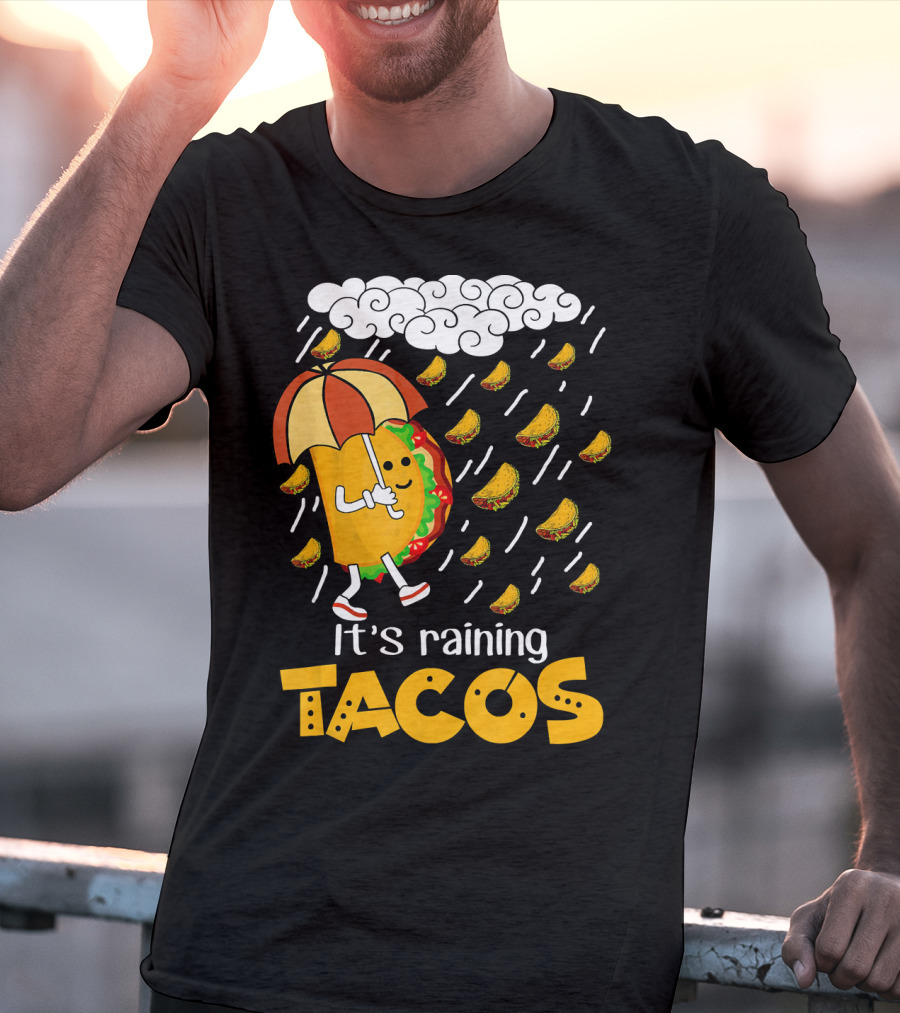 It's Raining Tacos Playful Cartoon Fun T-Shirt