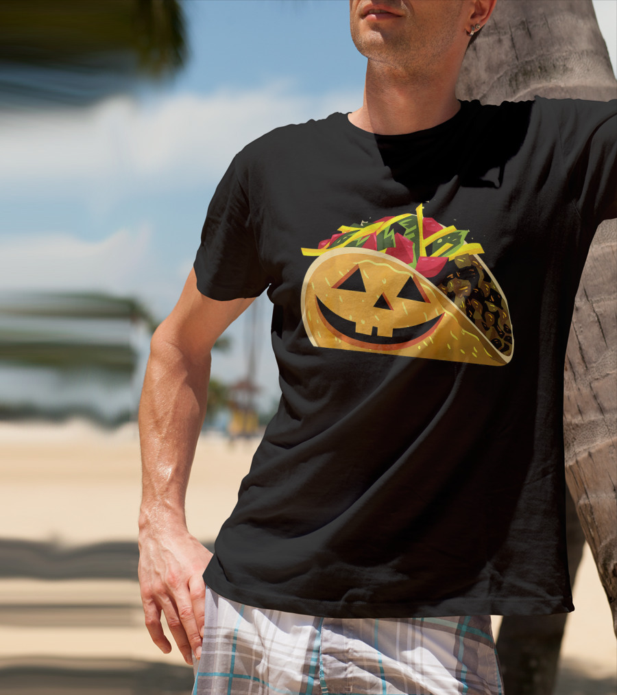 Taco Lantern Happy Haunted Halloween Mex Jack O' Lantern Taco T-Shirt