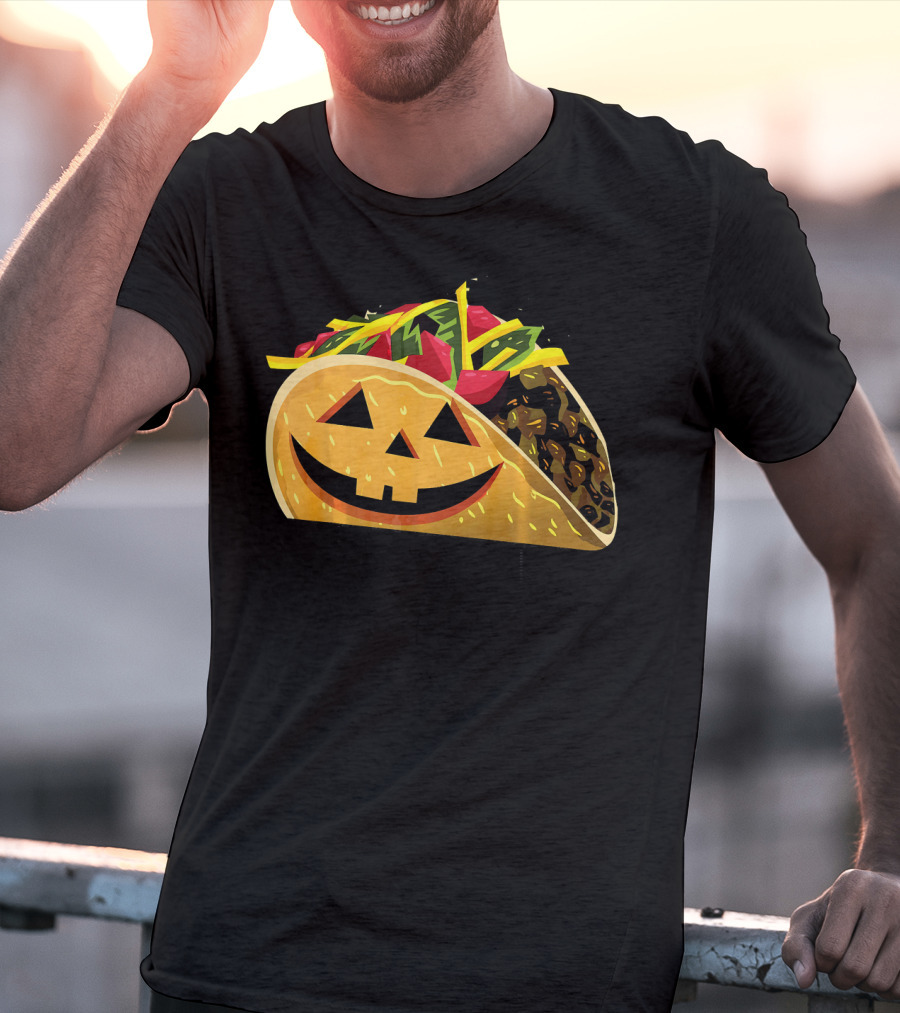 Taco Lantern Happy Haunted Halloween Mex Jack O' Lantern Taco T-Shirt