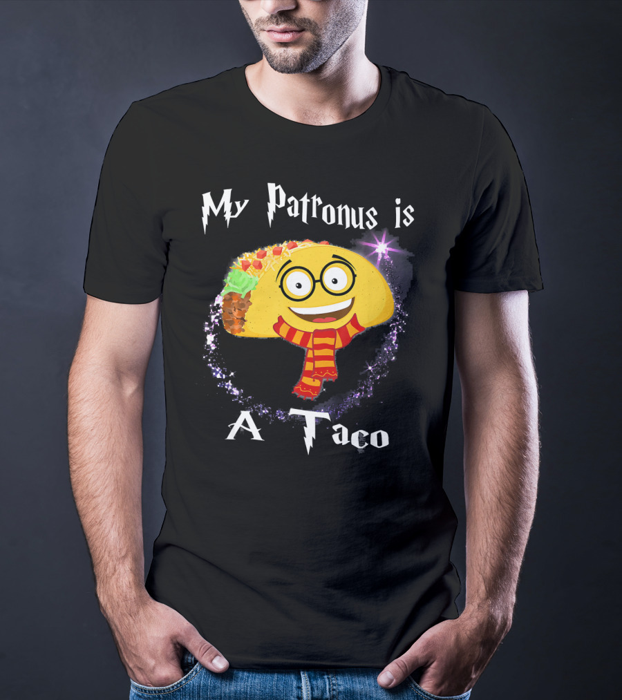 My Patronus Is A Taco Magic Sparkle Taco In Scarf T-Shirt