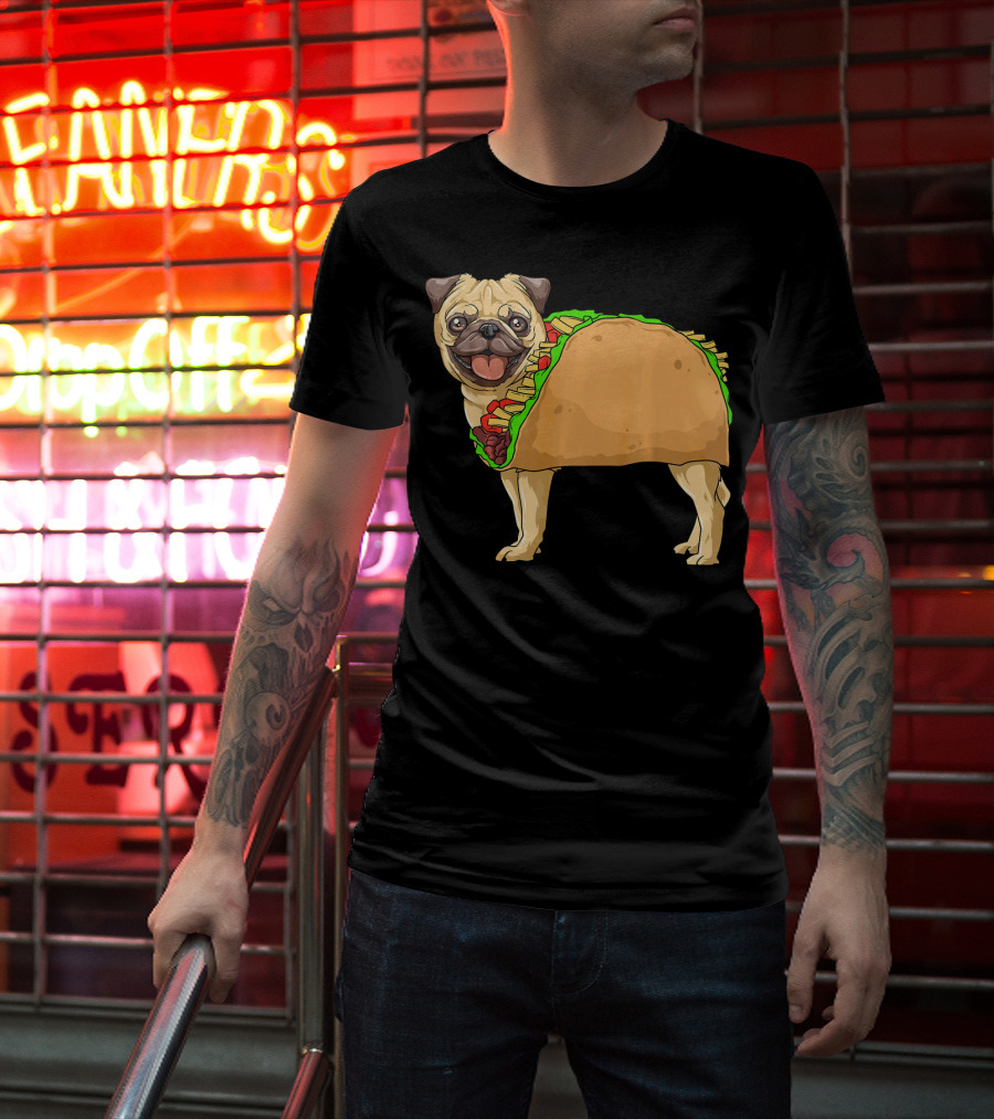 Taco Pug Mexican Burrito Pug T-Shirt