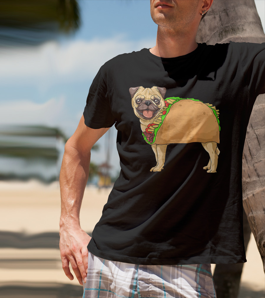 Taco Pug Mexican Burrito Pug T-Shirt